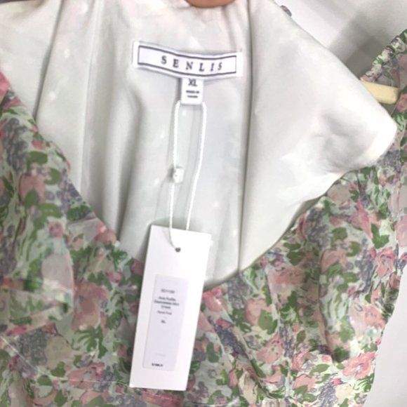 NWT SENLIS Aria Floral Fruit Ruffle Sleeveless Mini Dress Sz XL - Picture 9 of 9